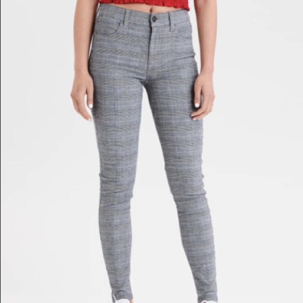 American Eagle Hi-Rise Plaid Jegging
